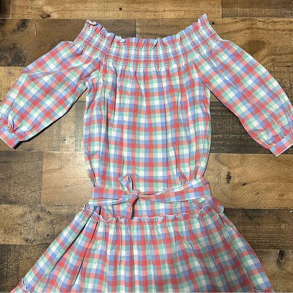 Kate Spade Broome Street Madras Off-Shoulder Dress - Picture 4 of 7